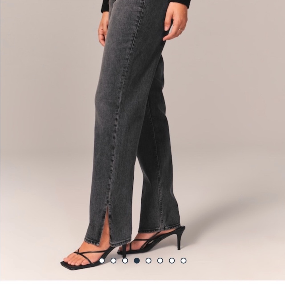 Abercrombie Straight Leg Jeans Dark Gray High Rise Women’s 25 Like New - Picture 6 of 6